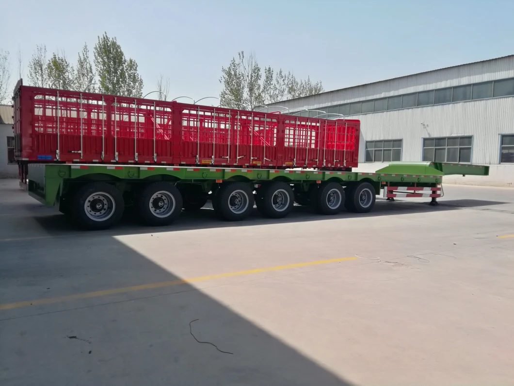 6 Axle Heavy Duty 100t Low Bed Semi Trailer Special Vehicle for Bridge Transportation